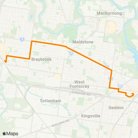 Others Sunshine Station - Footscray map