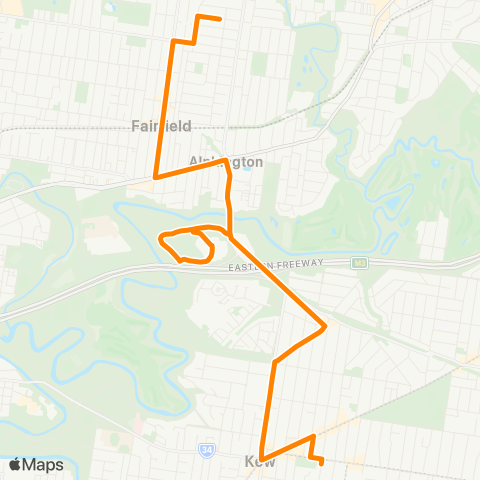 Others Kew / Hawthorn - Fairfield map