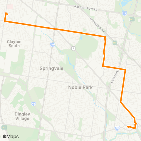 Others Dandenong Station - Clayton Station map