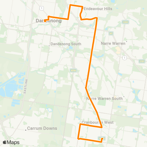 Others Cranbourne Park - Dandenong Station map