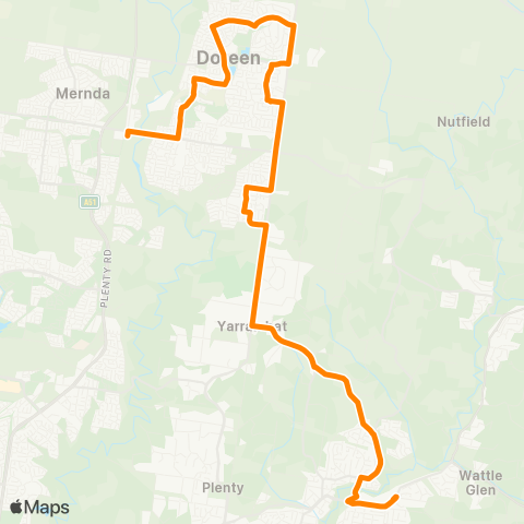 Others Diamond Creek Station - Mernda Station map