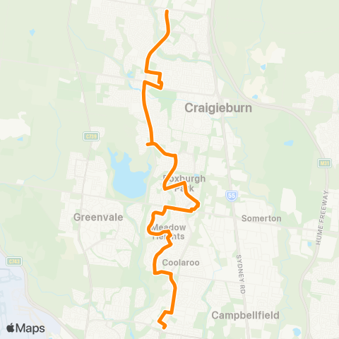 Others Craigieburn N (Mt Ridley Rd) - Broadmeadows Sta map