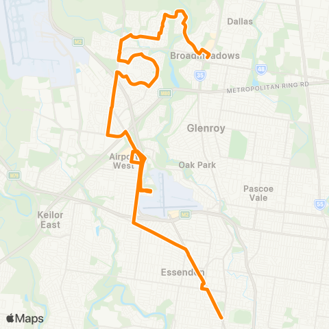 Others Broadmeadows Station - Moonee Ponds map