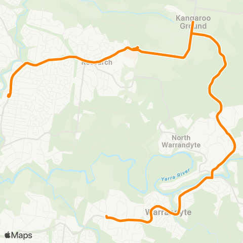 Others Eltham Station - Warrandyte map