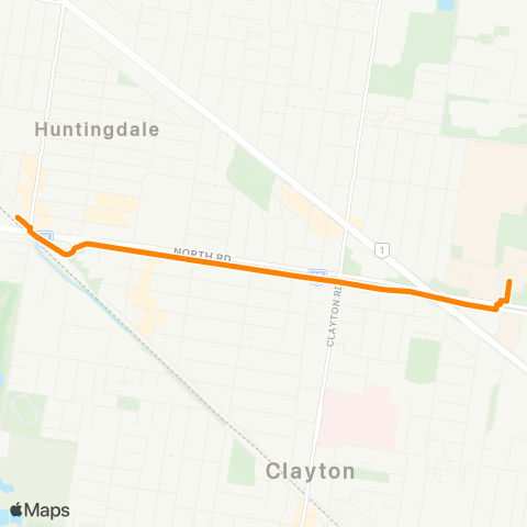 Others Huntingdale Sta - Monash Univ (Clayton) map