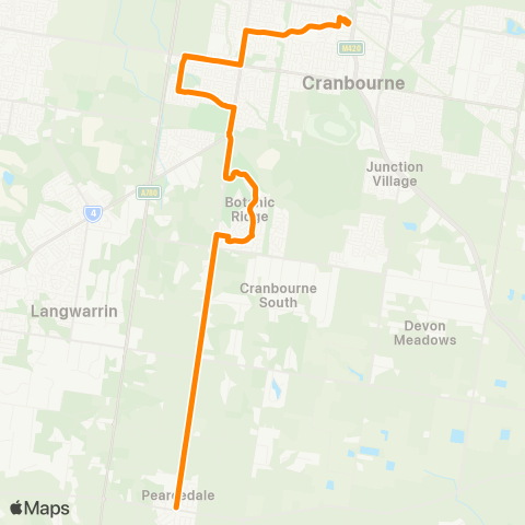 Others Botanic Ridge and Pearcedale - Cranbourne Sta map