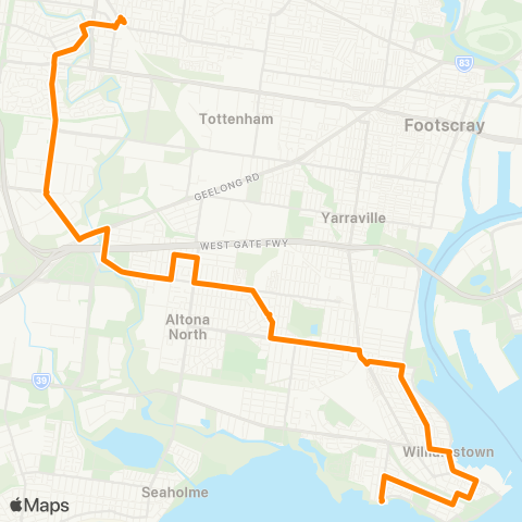 Others Williamstown - Sunshine Station map