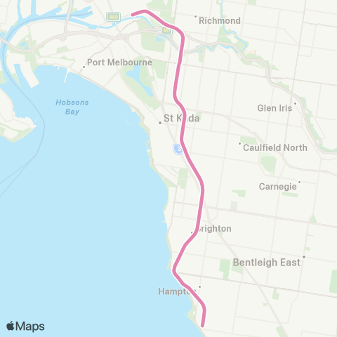 Metro Train Sandringham map