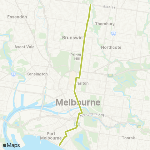 Others South Melbourne Beach - East Coburg map