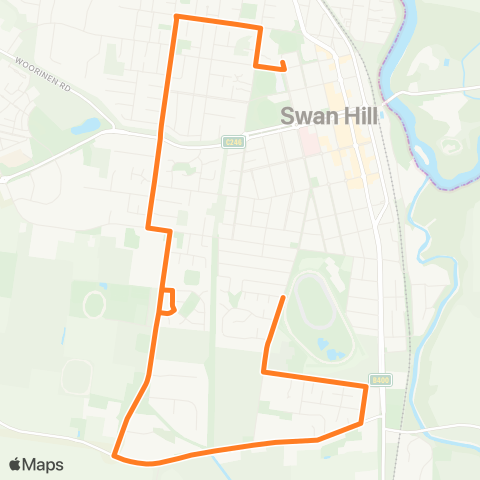 Victoria Regional Bus Swan Hill Via Swan Hill map