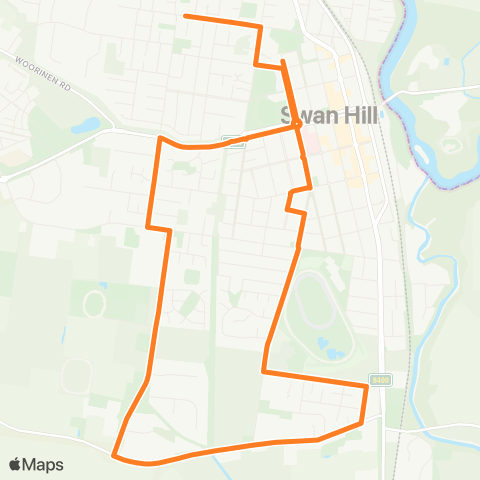 Victoria Regional Bus Swan Hill South Via Swan Hill South map