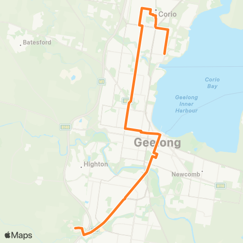 Victoria Regional Bus Sale Hospital - Sale Via Port of Sale map