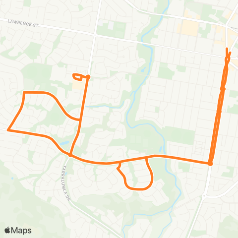 Victoria Regional Bus Wodonga Via West Wodonga map