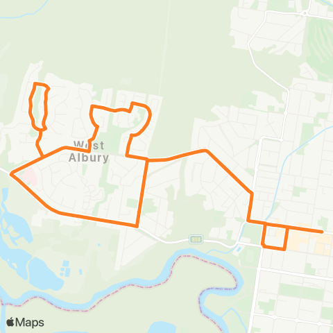 Victoria Regional Bus West Albury Via West Albury map