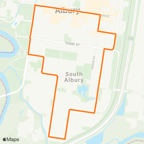 Victoria Regional Bus South Albury Via South Albury map