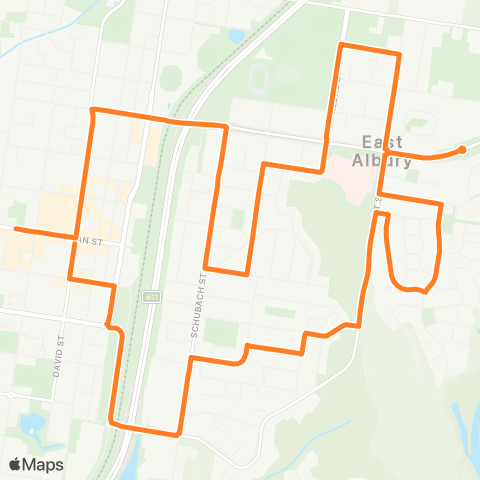 Victoria Regional Bus East Albury Via Base Hospital map