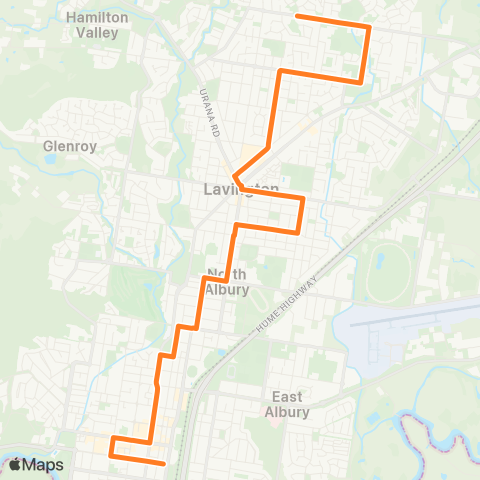 Victoria Regional Bus Lavington - Albury Via N Albury & Springdale Hts map