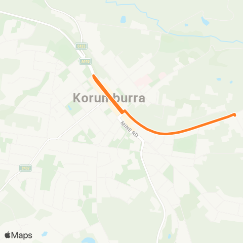 Victoria Regional Bus Korumburra - Korumburra (via King St-Commercial St) Via Korumburra map