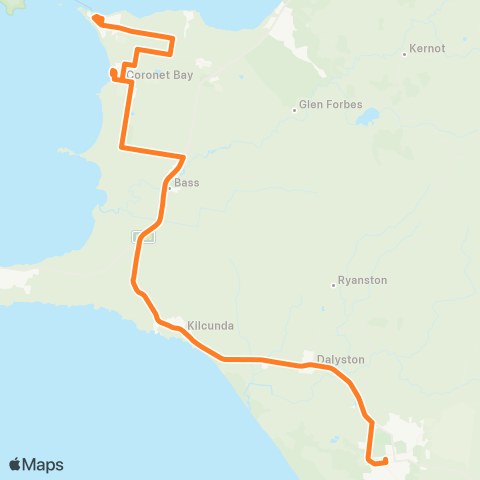 Victoria Regional Bus Wonthaggi - Coronet Bay / Corinella Via Corinella, Anderson map