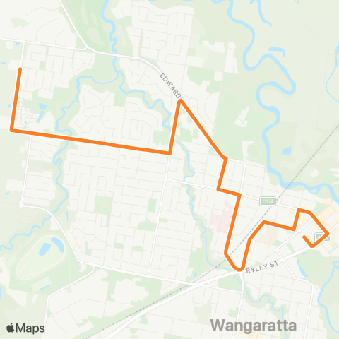 Victoria Regional Bus Yarrawonga Rd - Wangaratta Via Yarrawonga Rd map