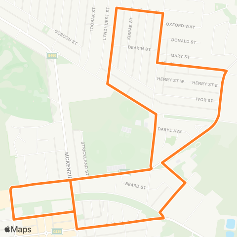 Victoria Regional Bus Wonthaggi Via North Wonthaggi map