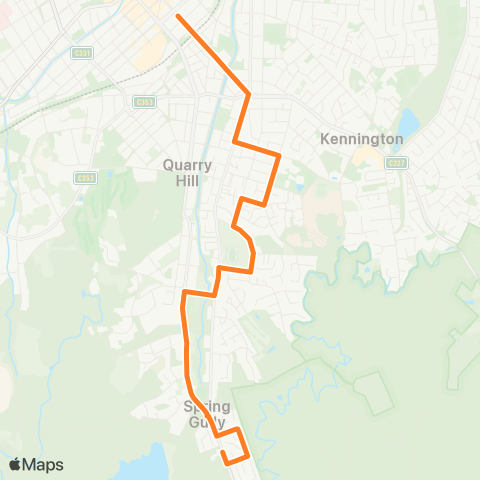 Victoria Regional Bus Spring Gully - Bendigo Via La Trobe Univ map