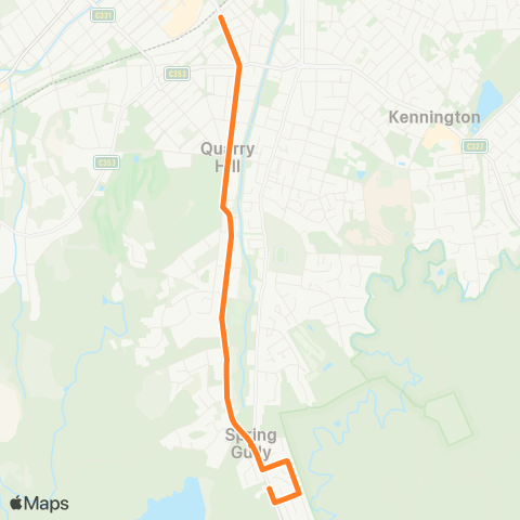 Victoria Regional Bus Spring Gully - Bendigo Via Carpenter St map