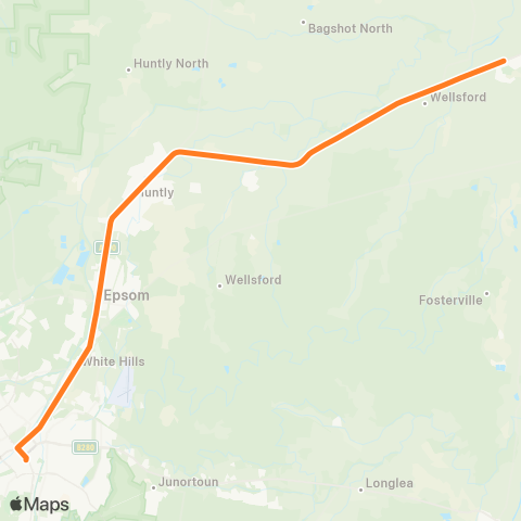 Victoria Regional Bus Goornong - Bendigo Via Goornong map