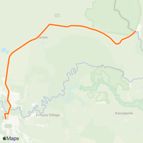 Victoria Regional Bus Barmah - Echuca Via Barmah map