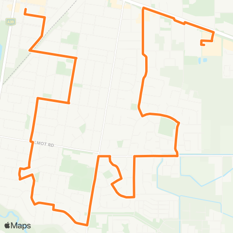 Victoria Regional Bus Chewton - Castlemaine Via Loddon Prison map