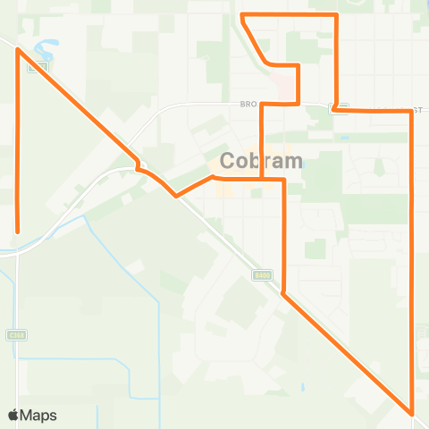 Victoria Regional Bus Cobram Via Cobram map