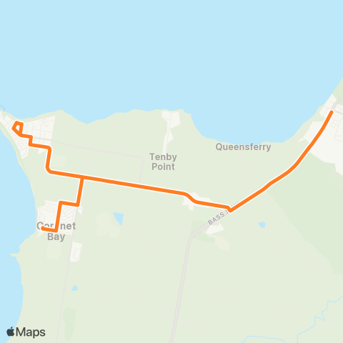 Victoria Regional Bus Grantville - Coronet Bay Via Grantville map