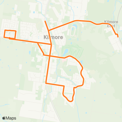 Victoria Regional Bus Kilmore E - Kilmore Via Kilmore E Railway Sta map