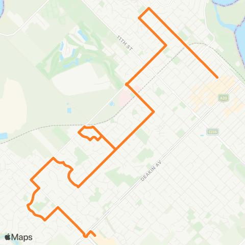 Victoria Regional Bus Mildura Via West Mildura map