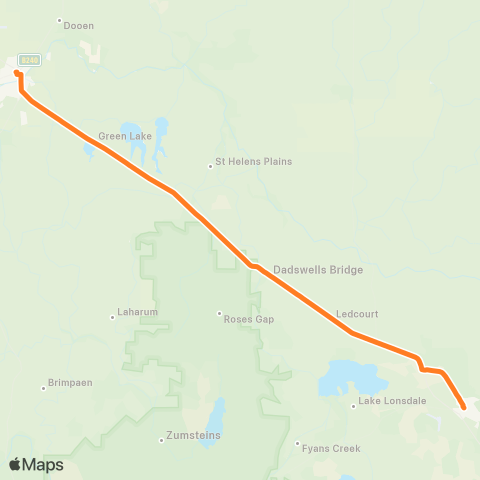 Victoria Regional Bus Stawell - Horsham Via Western Hwy map