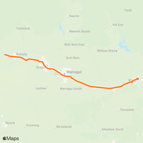 Victoria Regional Bus Garfield Via Garfield Station map