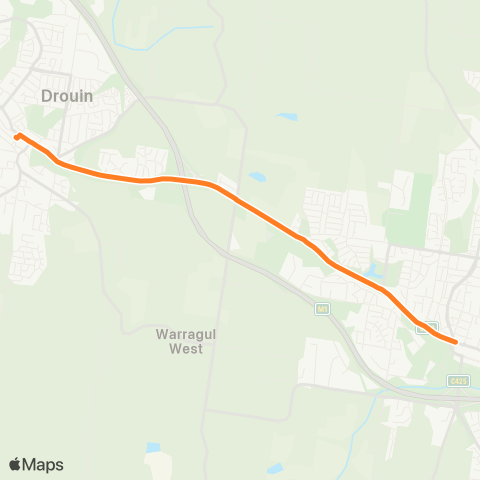 Victoria Regional Bus Warragul Via Warragul Station map