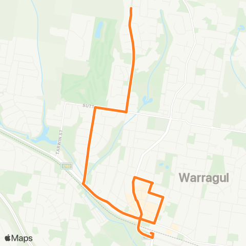 Victoria Regional Bus Warragul N - Warragul Via Warragul N map