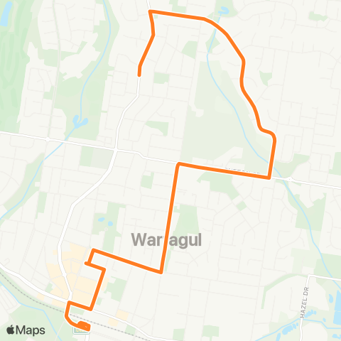 Victoria Regional Bus Warragul N - Warragul Via Warragul N map