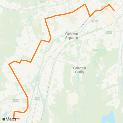 Victoria Regional Bus Bendigo map