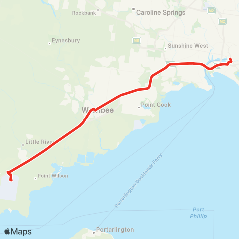 Metropolitan Buses Melbourne City - Avalon Airport map