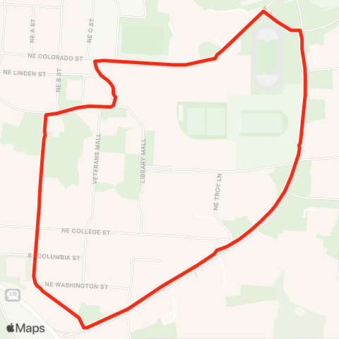 Pullman Transit Campus Route map