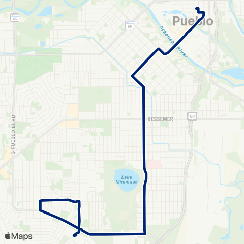 Pueblo Transit Lake Ave map