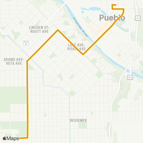 Pueblo Transit Berkley-Beulah map