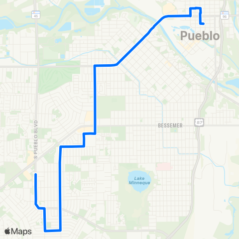 Pueblo Transit Highland Park map