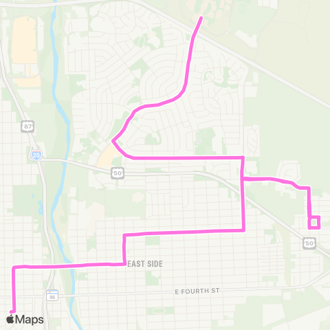 Pueblo Transit Belmont map