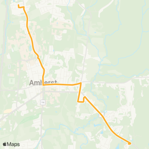 PVTA North Amherst / Old Belchertown Rd map