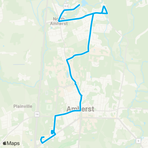 PVTA Puffers Pond / Stop and Shop map