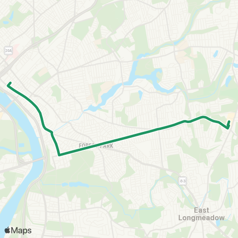 PVTA Chicopee / Sumner-Allen-Canon Circle map