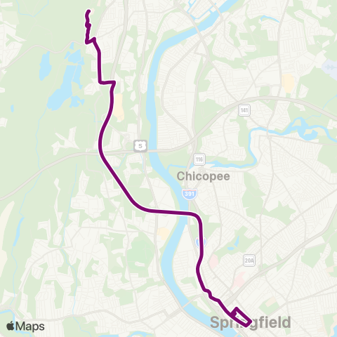 PVTA Holyoke Community College Express map